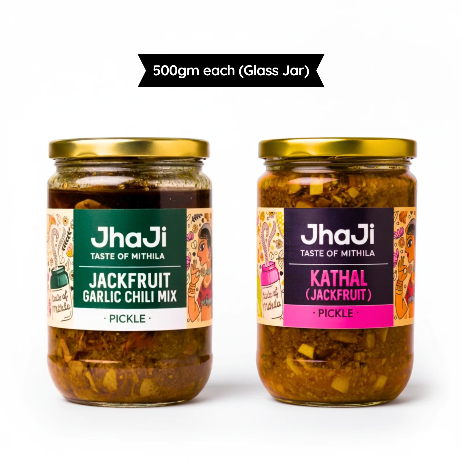 Jackfruit Pickle Combo – 2 Flavors (Classic Kathal & Garlic Chilli Mix)