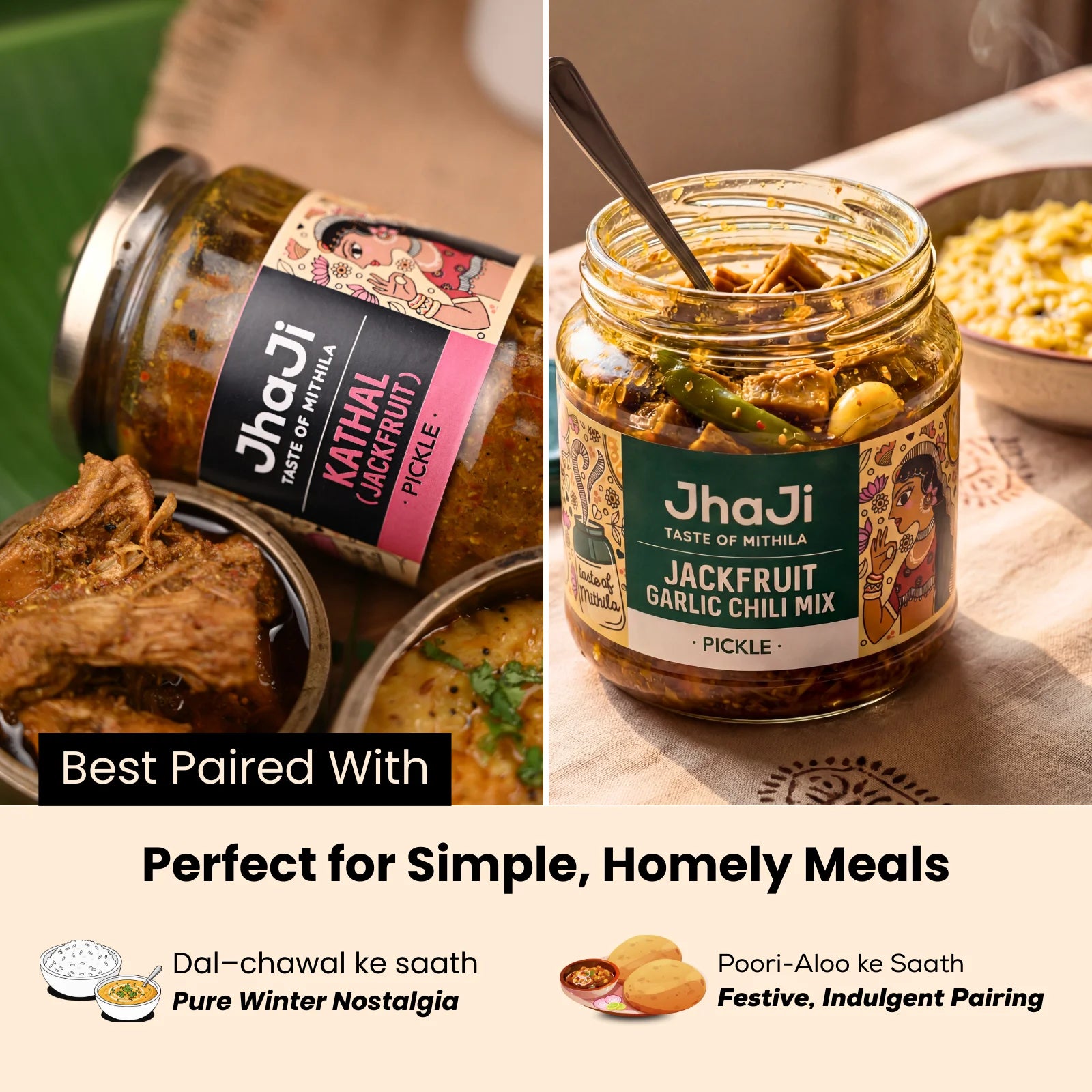 Jackfruit Pickle Combo – 2 Flavors (Classic Kathal & Garlic Chilli Mix)