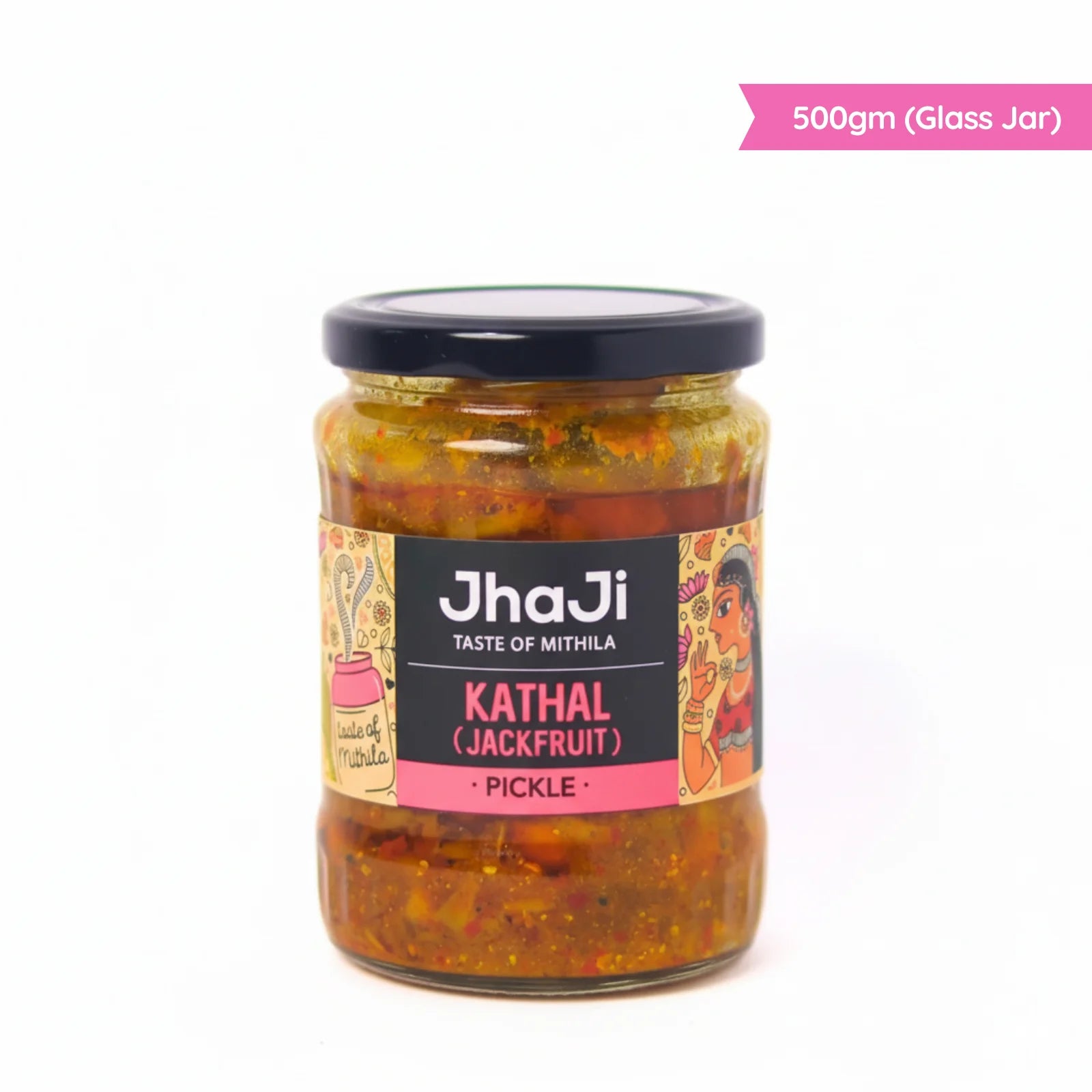 JhaJi Store kathal jackfruit achar bestseller in 500g glass jar