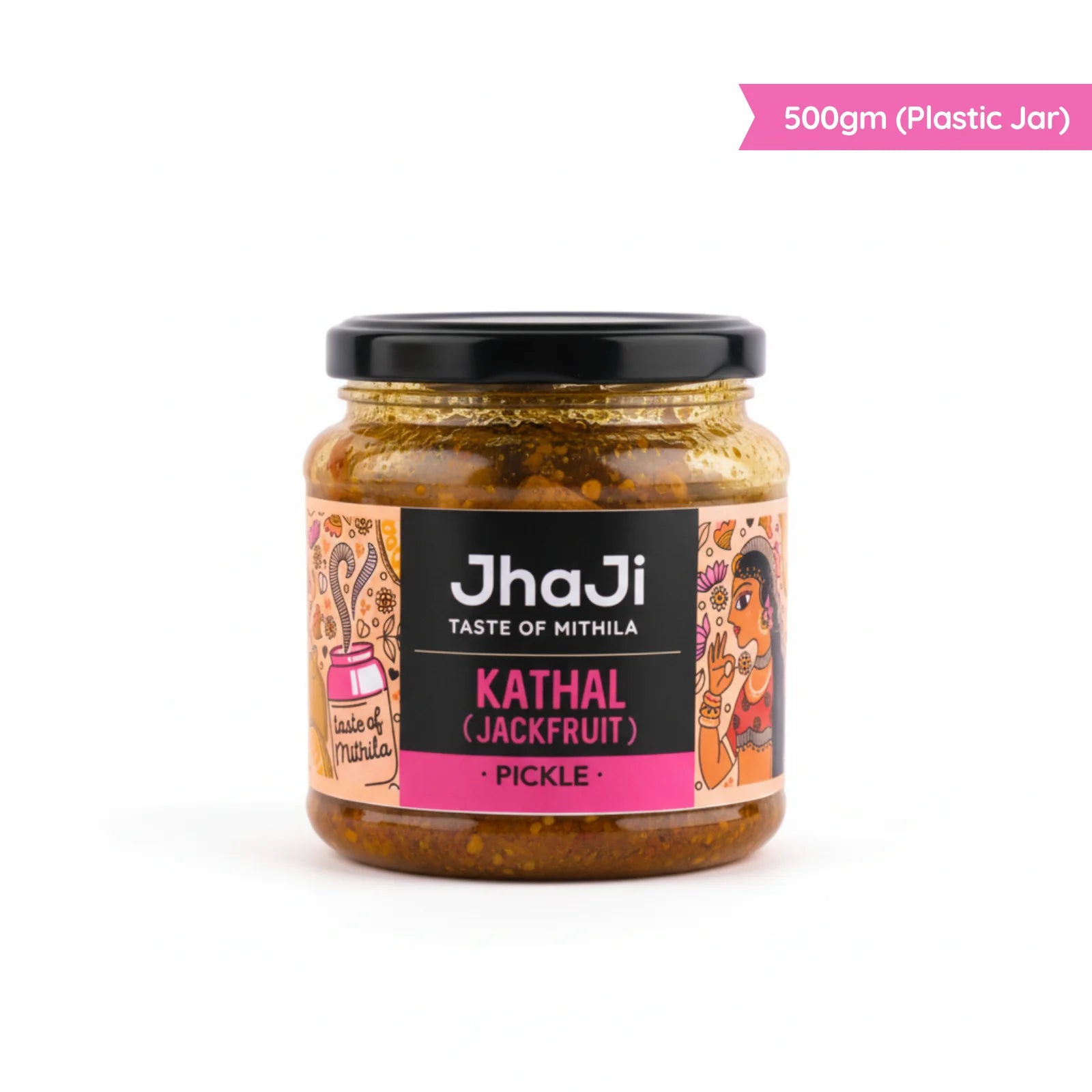 JhaJi Store kathal jackfruit achar bestseller in 500g plastic jar