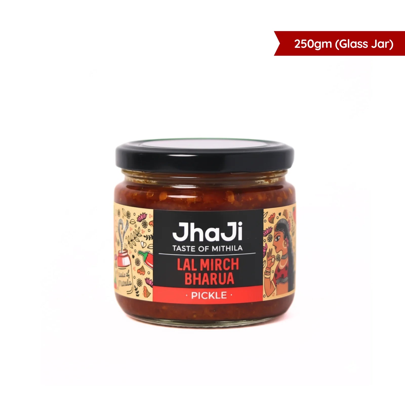 JhaJi Store lal mirch achar bestseller in 250g glass jar