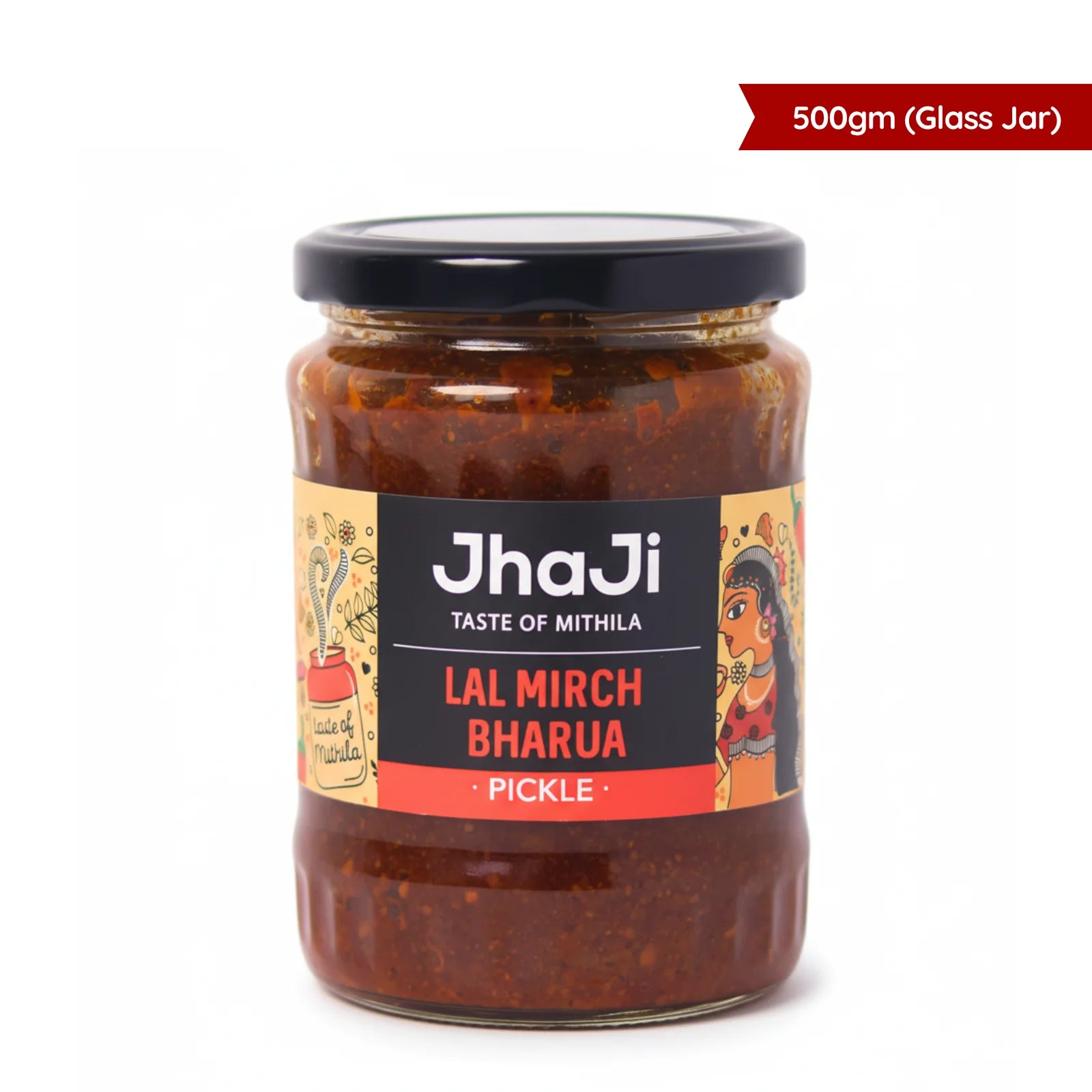JhaJi Store lal mirch achar bestseller in 500g glass jar
