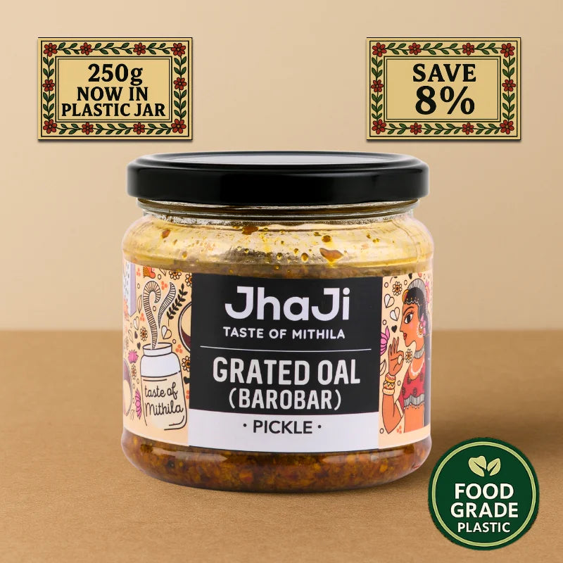 Oal Ginger Green Chili Mix Pickle | ओल बरोबरा | Grated (कद्दूकश) Oal (Suran/Jimikand) Pickle