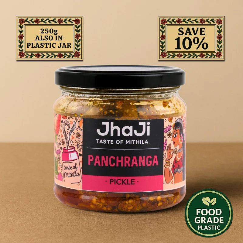 Panchranga Pickle, Gobi, Gajar, Adrak, Hari Mirch, Shalgam Mix Pickle | पंचरंगा मिक्स्ड अचार  (250/500 gm Jars)
