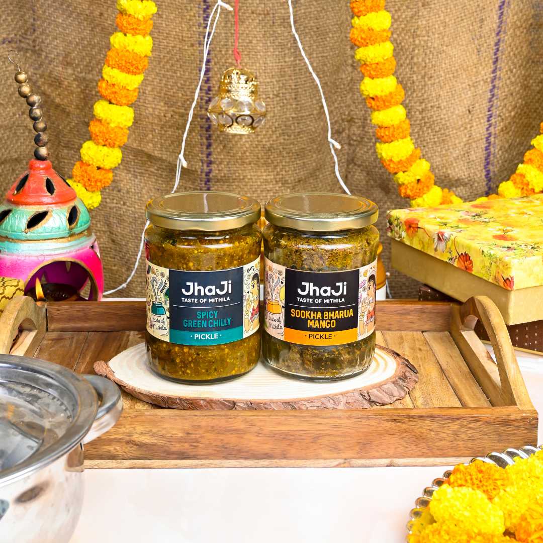 Aam ka Sookha Bharua X Hari Mirchi Achaar | Festive Special Combo Pack of Two