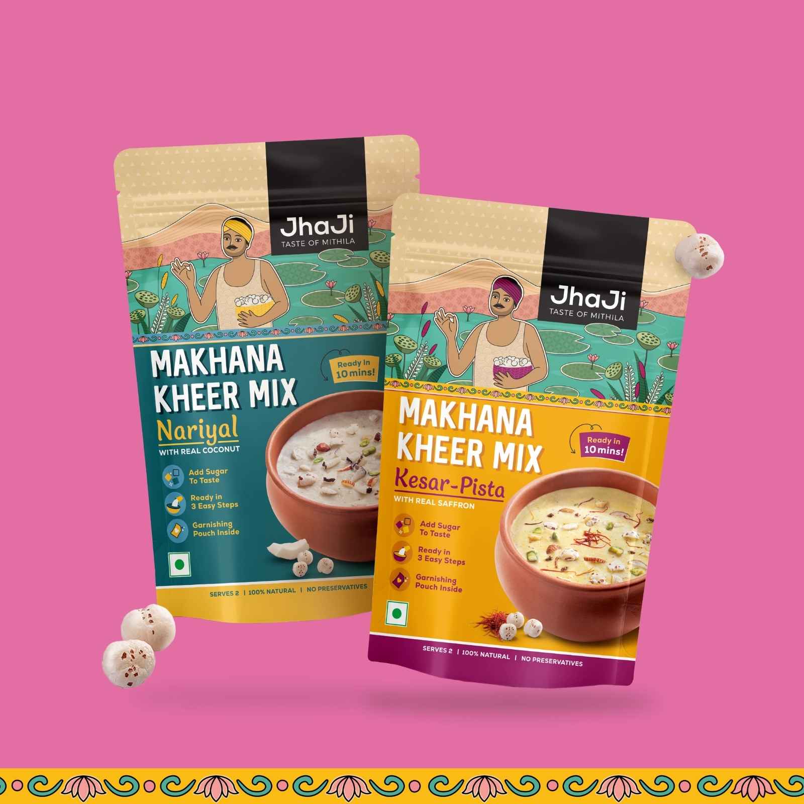 Instant Makhana Kheer Mix | Kesar & Coconut Flavor Both | Foxnut Pudding