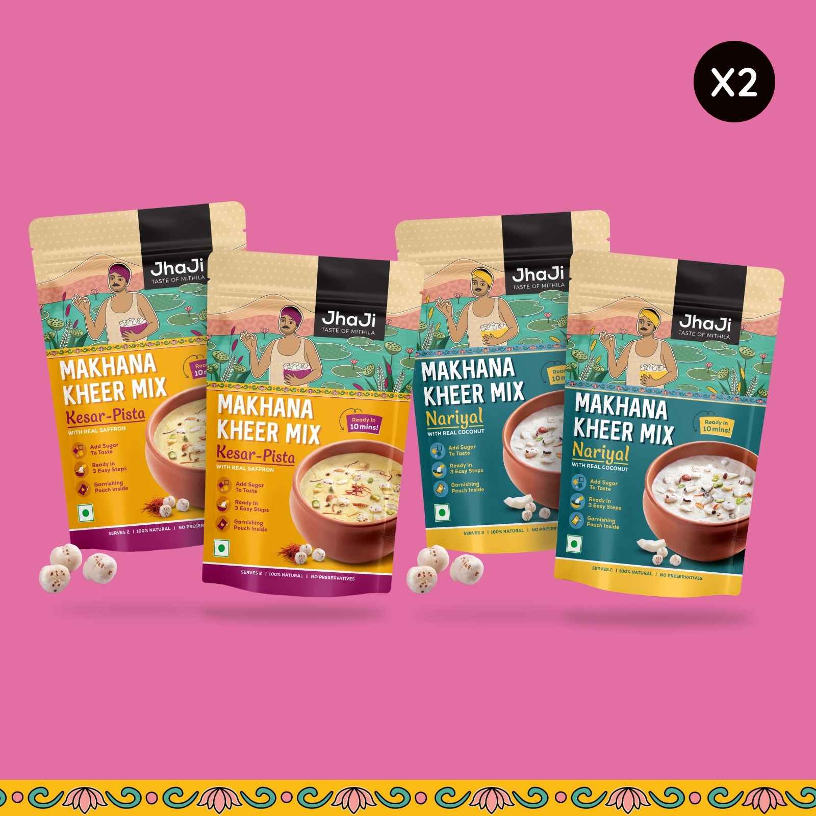 Instant Makhana Kheer Mix | Kesar & Coconut Flavor Both | Foxnut Pudding