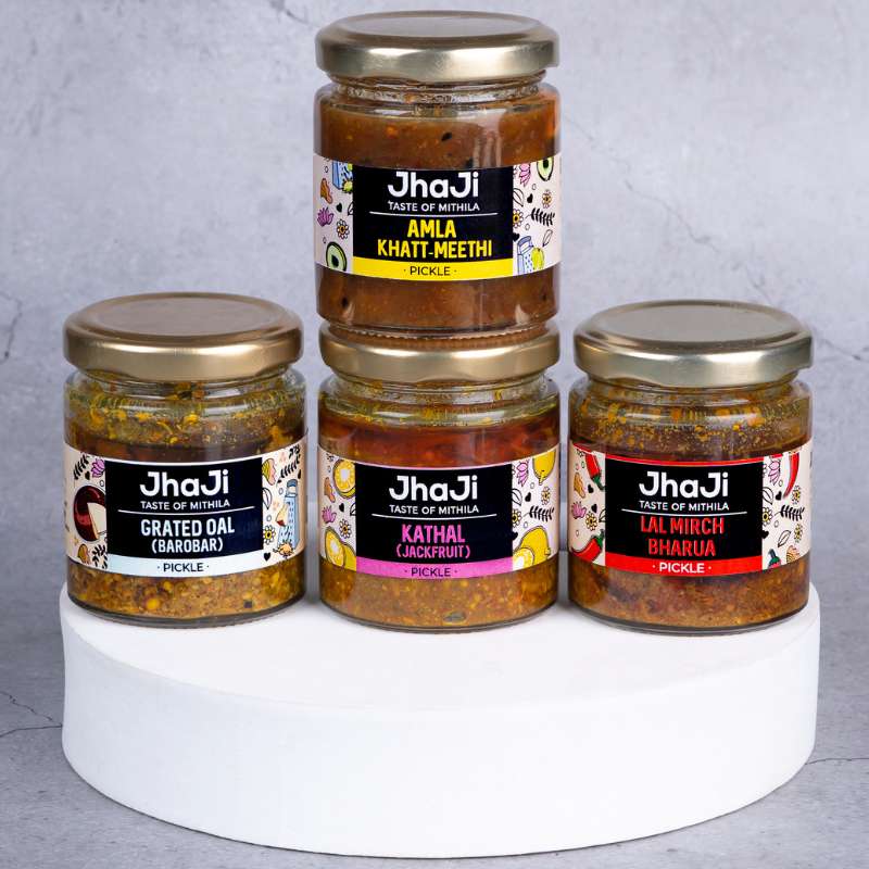 Rajan’s Favourite 4 Pickles in 1 Pack | Mango, Lal Mirch & Garlic Pickles