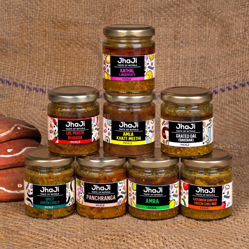 Sample Pack of Pickles & Chutneys Without Garlic & Onion | 8 Flavors in 100g Jars
