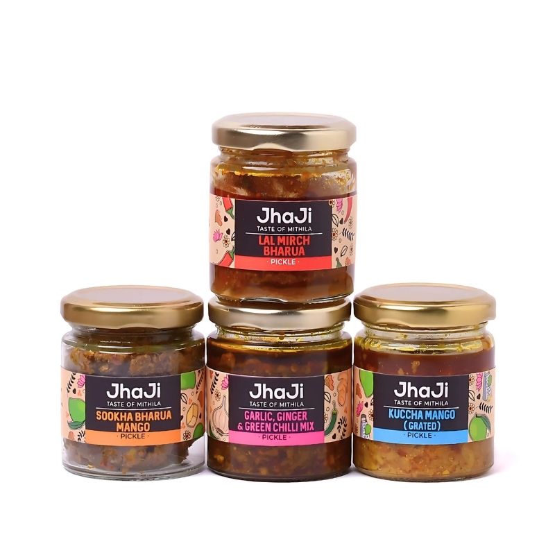 Sanjay's Favourite Four Pickle Pack | Mango, Amra, Garlic & Karela