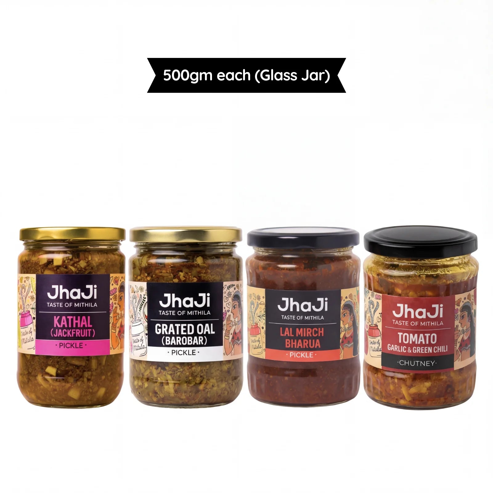 JhaJi Store bestselling winter pickle combo in 500g glass jar