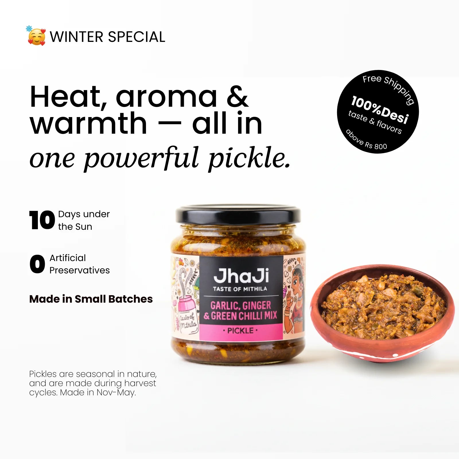 Garlic, Ginger, Chilli Mix Pickle | Lahsun Adrak Mirch Ka Achar