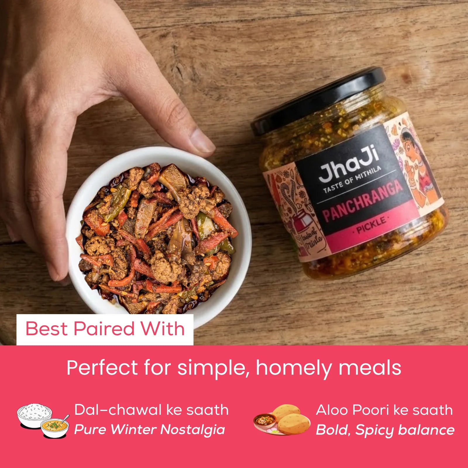 Panchranga Pickle, Gobi, Gajar, Adrak, Hari Mirch, Shalgam Mix Pickle | पंचरंगा मिक्स्ड अचार  (250/500 gm Jars)