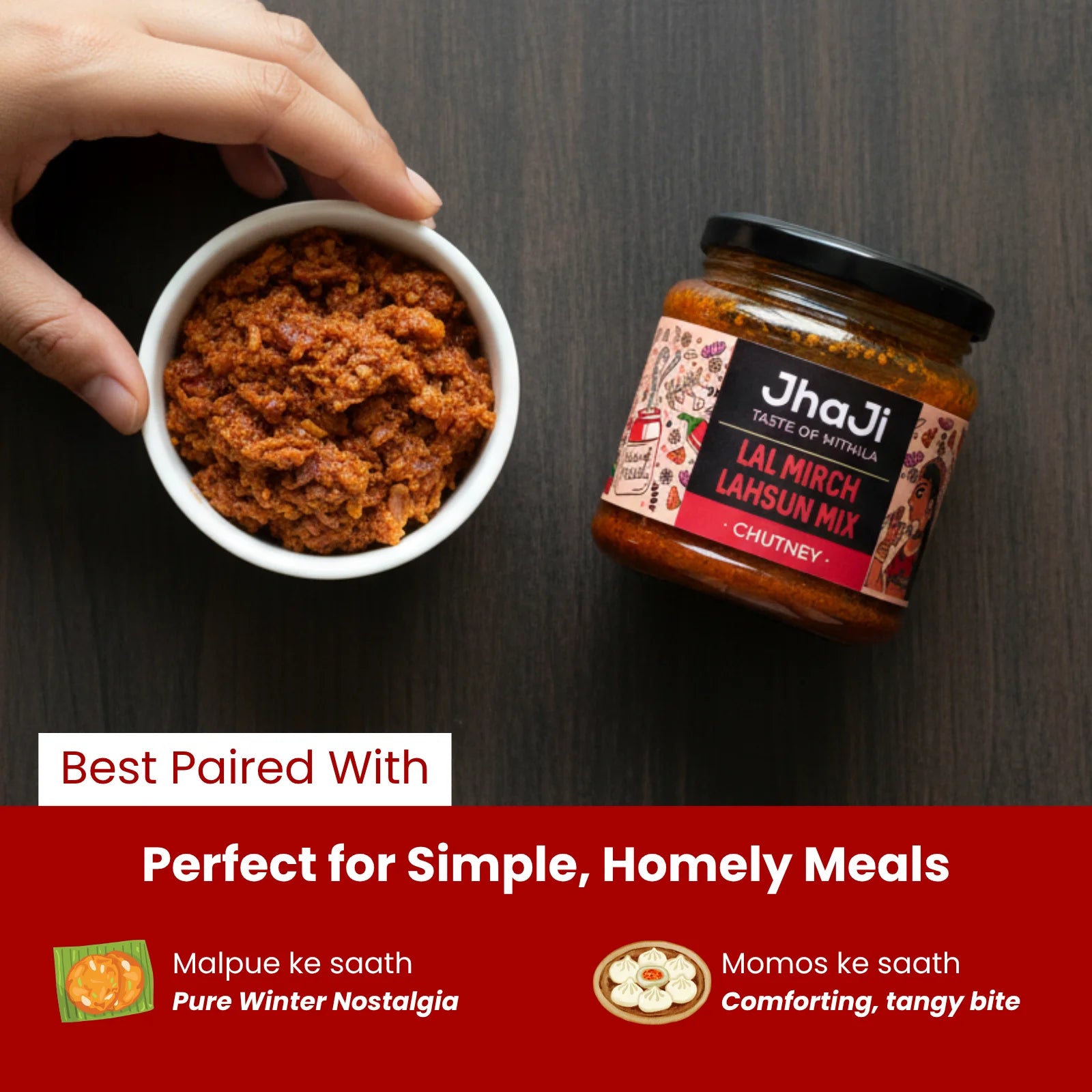 Lal Mirch Lahsun Chutney | लाल मिर्च लहसुन चटनी (250/500 gm Jars)