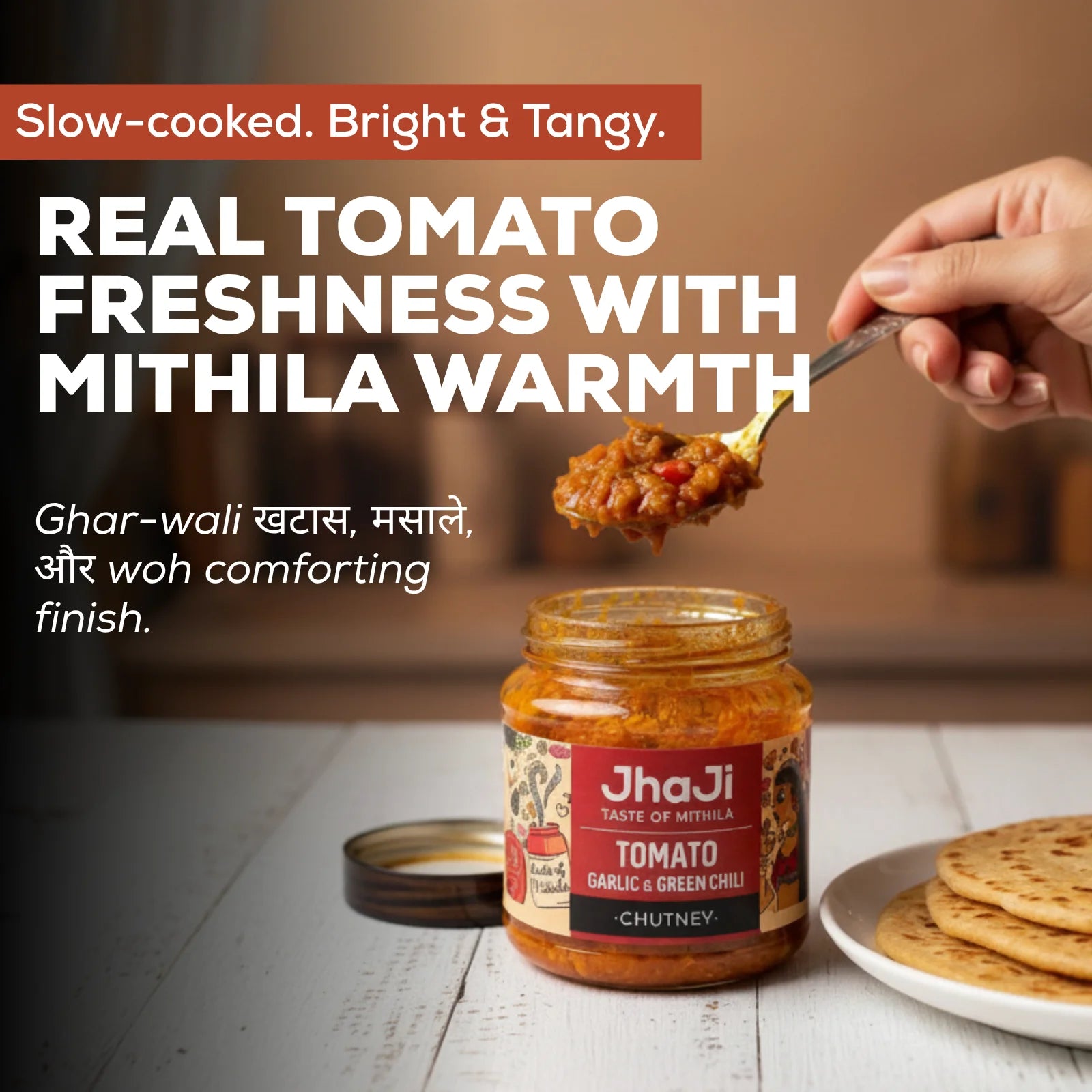 Tomato Garlic & Green Chili Chutney | Spicy Bihari Homemade Tamatar Chatni