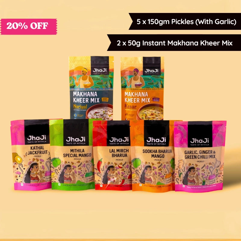 5 Traditional Pickles Sample Pack (With Garlic) | 5x150g Packs