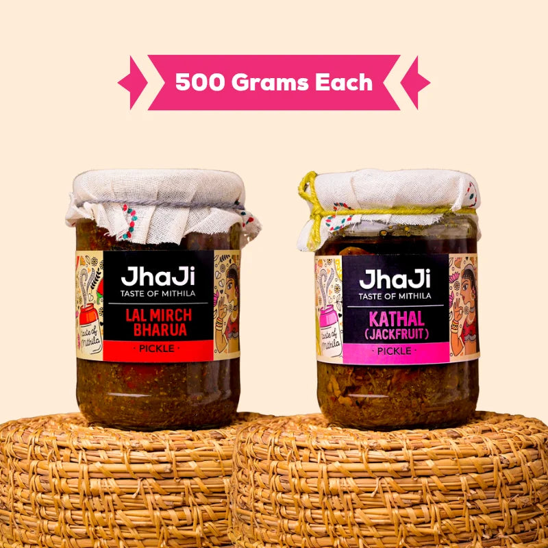 Patakha Pickle Pack: Stuffed Red Chilli & Jackfruit Pickles