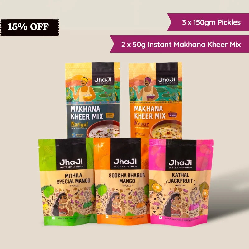 Sanjay’s Favorite Pickles from Bihar | Mango & Jackfruit | 3 x 150g Packs