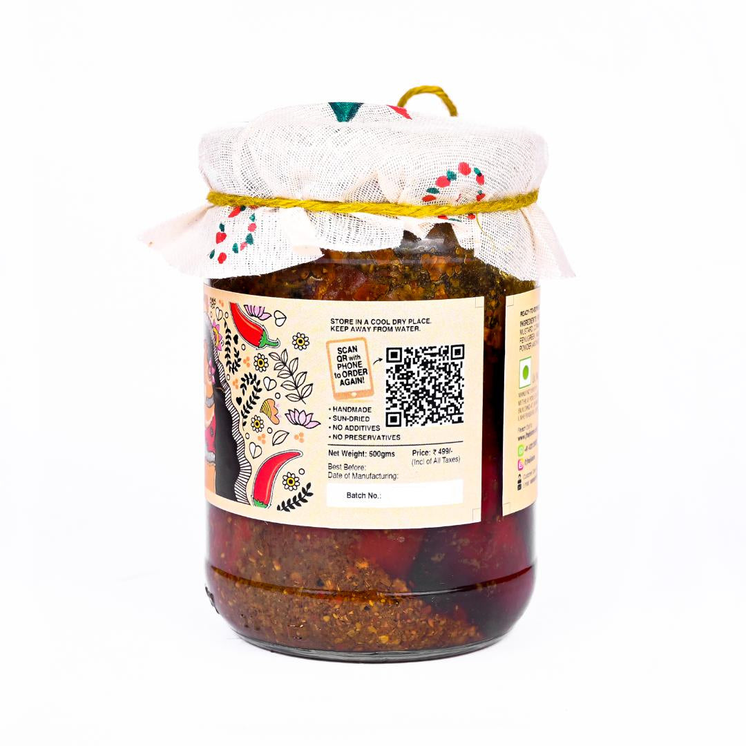 Lal Mirch ka Bharua Achar | Stuffed Red Chilli Pickle